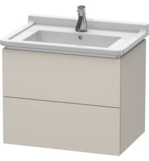 Duravit LC626409191 L-Cube 26 3/8" Wall Mount Single Bathroom Vanity with Two Drawers in Taupe