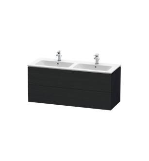Duravit LC625801616 L-Cube 50 3/4" Wall Mount Double Bathroom Vanity with Two Drawers in Black Oak