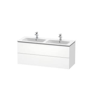 Duravit LC625801818 L-Cube 50 3/4" Wall Mount Double Bathroom Vanity with Two Drawers in White Matte