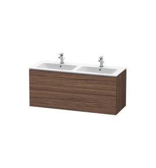 Duravit LC625802121 L-Cube 50 3/4" Wall Mount Double Bathroom Vanity with Two Drawers in Walnut Dark