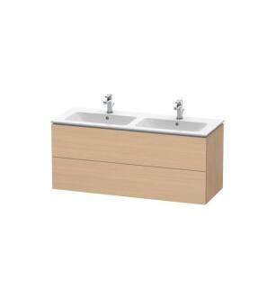Duravit LC625803030 L-Cube 50 3/4" Wall Mount Double Bathroom Vanity with Two Drawers in Natural Oak