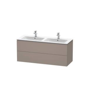 Duravit LC625804343 L-Cube 50 3/4" Wall Mount Double Bathroom Vanity with Two Drawers in Basalt Matte