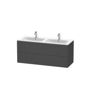 Duravit LC625804949 L-Cube 50 3/4" Wall Mount Double Bathroom Vanity with Two Drawers in Graphite Matte