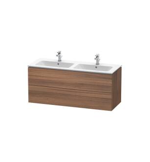 Duravit LC625807979 L-Cube 50 3/4" Wall Mount Double Bathroom Vanity with Two Drawers in Natural Walnut