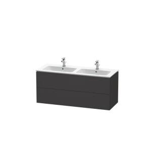 Duravit LC625808080 L-Cube 50 3/4" Wall Mount Double Bathroom Vanity with Two Drawers in Graphite Super Matte