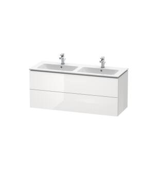 Duravit LC625808585 L-Cube 50 3/4" Wall Mount Double Bathroom Vanity with Two Drawers in White High Gloss