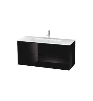 Duravit LC624304040 L-Cube 48" Wall Mount Single Bathroom Vanity with Two Drawers in Black High Gloss