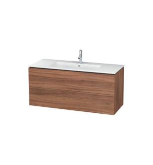 Duravit LC624307979 L-Cube 48" Wall Mount Single Bathroom Vanity with Two Drawers in Natural Walnut