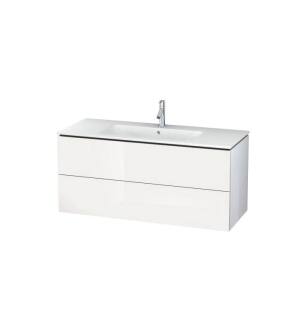 Duravit LC624308585 L-Cube 48" Wall Mount Single Bathroom Vanity with Two Drawers in White High Gloss