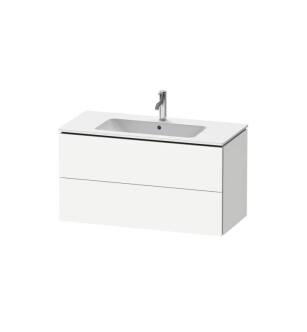 Duravit LC624201818 L-Cube 40 1/8" Wall Mount Single Bathroom Vanity with Two Drawers in White Matte