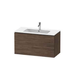 Duravit LC624202121 L-Cube 40 1/8" Wall Mount Single Bathroom Vanity with Two Drawers in Walnut Dark