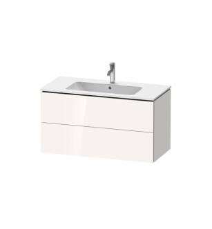 Duravit LC624202222 L-Cube 40 1/8" Wall Mount Single Bathroom Vanity with Two Drawers in White High Gloss