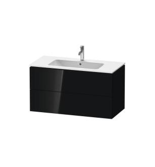 Duravit LC624204040 L-Cube 40 1/8" Wall Mount Single Bathroom Vanity with Two Drawers in Black High Gloss
