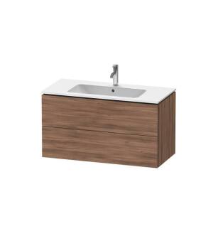 Duravit LC624207979 L-Cube 40 1/8" Wall Mount Single Bathroom Vanity with Two Drawers in Natural Walnut