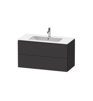 Duravit LC624208080 L-Cube 40 1/8" Wall Mount Single Bathroom Vanity with Two Drawers in Graphite Super Matte