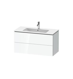 Duravit LC624208585 L-Cube 40 1/8" Wall Mount Single Bathroom Vanity with Two Drawers in White High Gloss