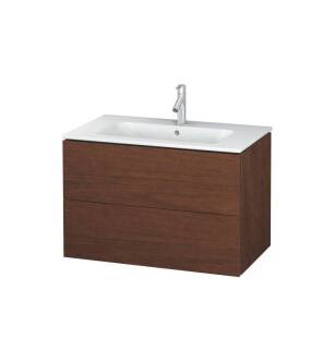 Duravit LC624101313 L-Cube 32 1/4" Wall Mount Single Bathroom Vanity with Two Drawers in American Walnut