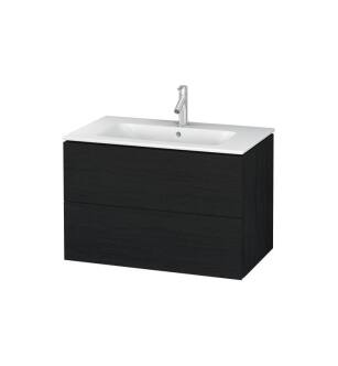 Duravit LC624101616 L-Cube 32 1/4" Wall Mount Single Bathroom Vanity with Two Drawers in Black Oak