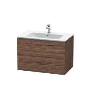 Duravit LC624102121 L-Cube 32 1/4" Wall Mount Single Bathroom Vanity with Two Drawers in Walnut Dark
