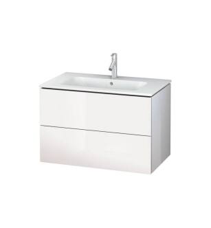 Duravit LC624102222 L-Cube 32 1/4" Wall Mount Single Bathroom Vanity with Two Drawers in White High Gloss