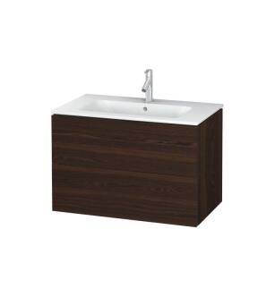 Duravit LC624106969 L-Cube 32 1/4" Wall Mount Single Bathroom Vanity with Two Drawers in Walnut Brushed