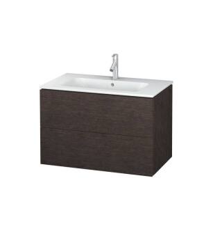 Duravit LC624107272 L-Cube 32 1/4" Wall Mount Single Bathroom Vanity with Two Drawers in Dark Brushed Oak