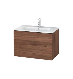 Duravit LC624107979 L-Cube 32 1/4" Wall Mount Single Bathroom Vanity with Two Drawers in Natural Walnut