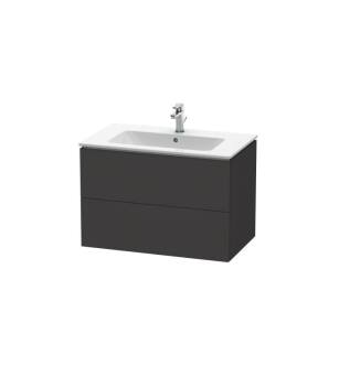 Duravit LC624108080 L-Cube 32 1/4" Wall Mount Single Bathroom Vanity with Two Drawers in Graphite Super Matte