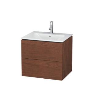 Duravit LC624001313 L-Cube 24 3/8" Wall Mount Single Bathroom Vanity with Two Drawers in American Walnut