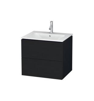 Duravit LC624001616 L-Cube 24 3/8" Wall Mount Single Bathroom Vanity with Two Drawers in Black Oak