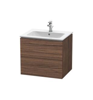 Duravit LC624002121 L-Cube 24 3/8" Wall Mount Single Bathroom Vanity with Two Drawers in Walnut Dark