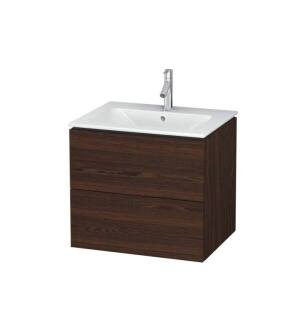 Duravit LC624006969 L-Cube 24 3/8" Wall Mount Single Bathroom Vanity with Two Drawers in Walnut Brushed