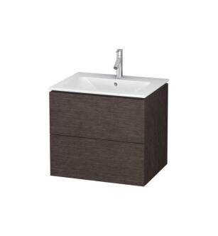 Duravit LC624007272 L-Cube 24 3/8" Wall Mount Single Bathroom Vanity with Two Drawers in Dark Brushed Oak