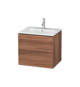 Duravit LC624007979 L-Cube 24 3/8" Wall Mount Single Bathroom Vanity with Two Drawers in Natural Walnut