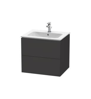 Duravit LC624008080 L-Cube 24 3/8" Wall Mount Single Bathroom Vanity with Two Drawers in Graphite Super Matte
