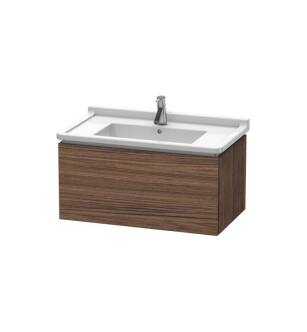 Duravit LC616502121 L-Cube 32 1/4" Wall Mount Single Bathroom Vanity with One Drawer in Walnut Dark