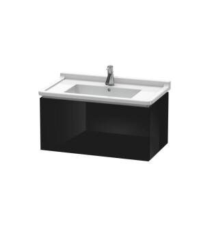 Duravit LC616504040 L-Cube 32 1/4" Wall Mount Single Bathroom Vanity with One Drawer in Black High Gloss