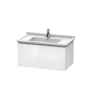Duravit LC616508585 L-Cube 32 1/4" Wall Mount Single Bathroom Vanity with One Drawer in White High Gloss