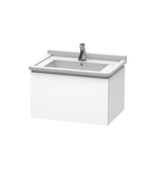 Duravit LC616401818 L-Cube 26 3/8" Wall Mount Single Bathroom Vanity with One Drawer in White Matte