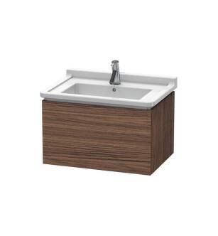 Duravit LC616402121 L-Cube 26 3/8" Wall Mount Single Bathroom Vanity with One Drawer in Walnut Dark