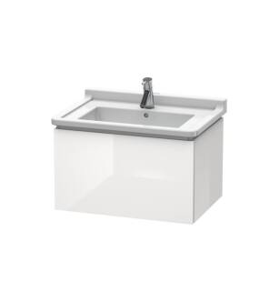 Duravit LC616402222 L-Cube 26 3/8" Wall Mount Single Bathroom Vanity with One Drawer in White High Gloss