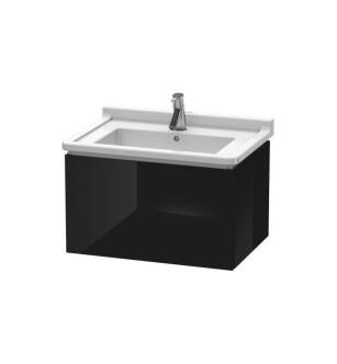 Duravit LC616404040 L-Cube 26 3/8" Wall Mount Single Bathroom Vanity with One Drawer in Black High Gloss