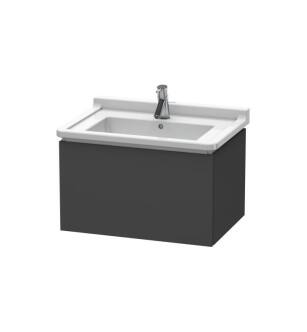 Duravit LC616404949 L-Cube 26 3/8" Wall Mount Single Bathroom Vanity with One Drawer in Graphite Matte
