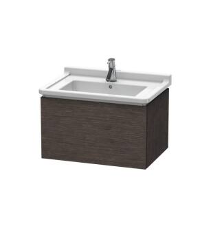 Duravit LC616407272 L-Cube 26 3/8" Wall Mount Single Bathroom Vanity with One Drawer in Dark Brushed Oak