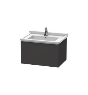 Duravit LC616408080 L-Cube 26 3/8" Wall Mount Single Bathroom Vanity with One Drawer in Graphite Super Matte