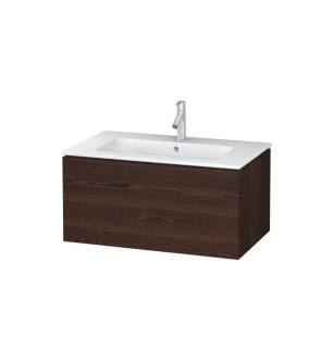 Duravit LC614106969 L-Cube 32 1/4" Wall Mount Single Bathroom Vanity with One Drawer in Walnut Brushed