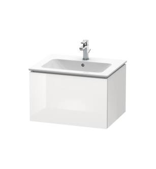 Duravit LC614002222 L-Cube 24 3/8" Wall Mount Single Bathroom Vanity with One Drawer in White High Gloss