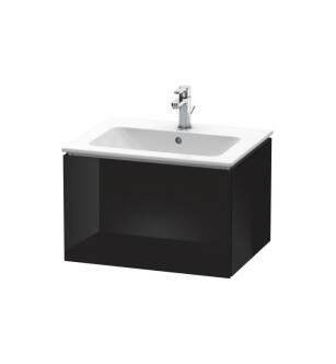 Duravit LC614004040 L-Cube 24 3/8" Wall Mount Single Bathroom Vanity with One Drawer in Black High Gloss