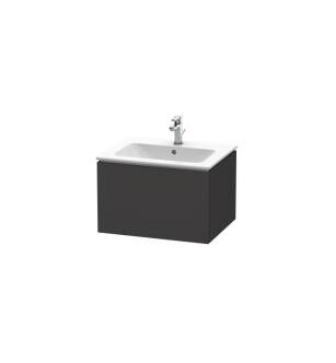 Duravit LC614008080 L-Cube 24 3/8" Wall Mount Single Bathroom Vanity with One Drawer in Graphite Super Matte