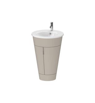 Duravit S1952006060 Starck 22 1/8" Floor Standing Single Bathroom Vanity with One Glass Shelf in Taupe Satin Matte